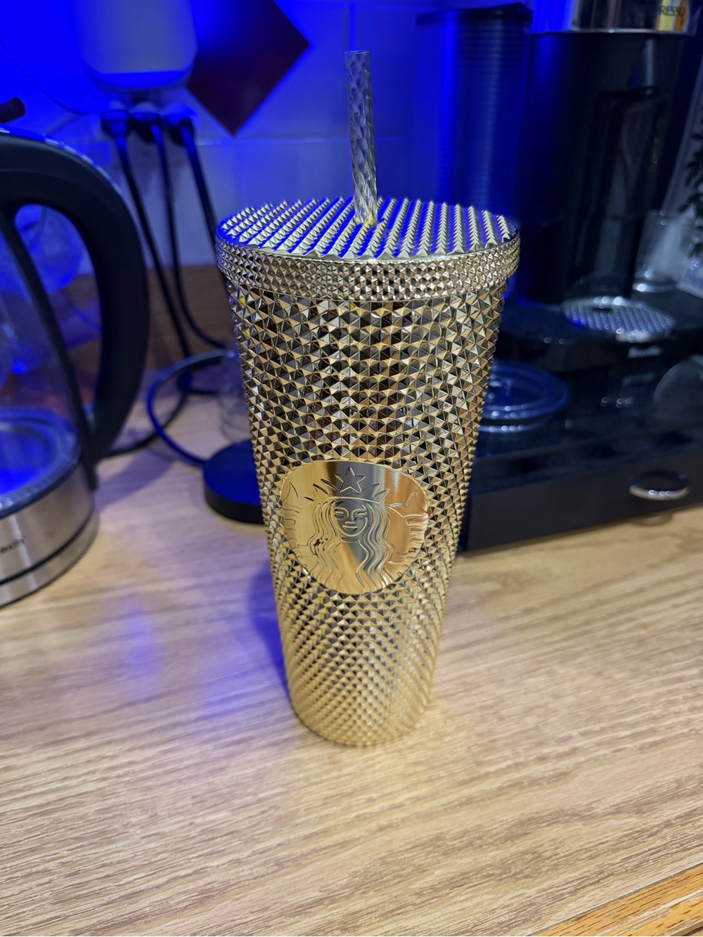 Starbucks Gold Studded Tumbler with Embossed Siren